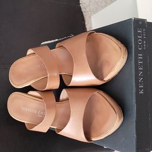6.5 ladies Kenneth Cole tan wedge